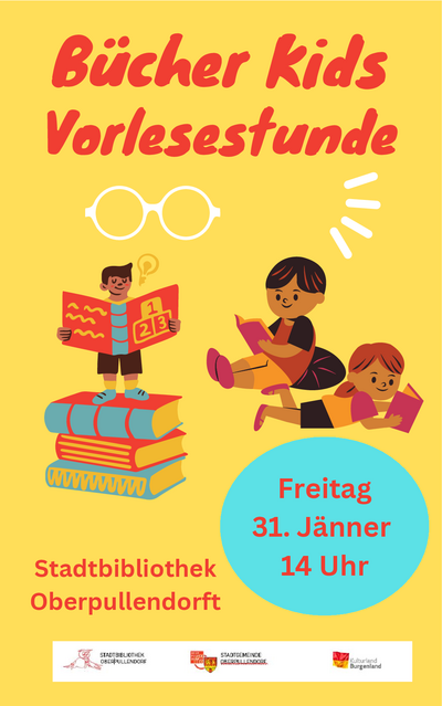 Plakat mit Termin, Kinder- und Bücherillustrationen 