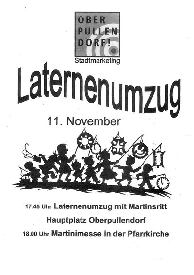 Plakat mit Termin und Details und Kindern mit Laternen Plakat mit Termin und Details und Kindern mit Laternen