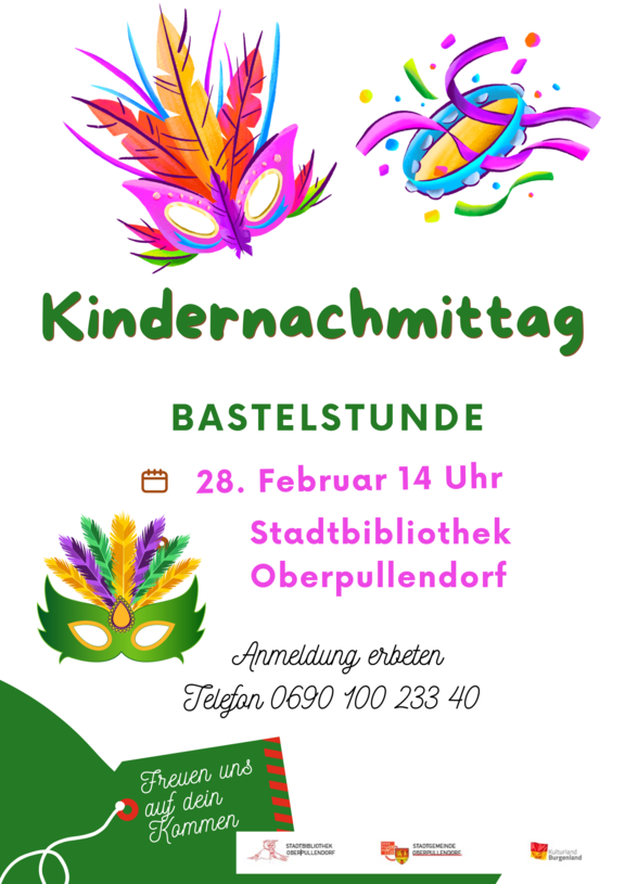 Plakat mit Termin und Illustration 'Masken'