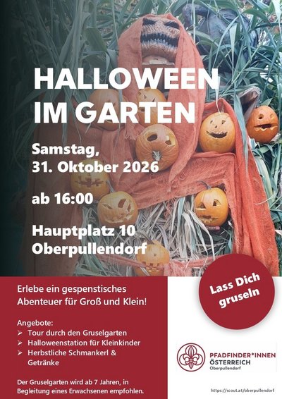 Plakat mit gruseligen Kürbisköpfen, Termin und Details Plakat mit gruseligen Kürbisköpfen, Termin und Details