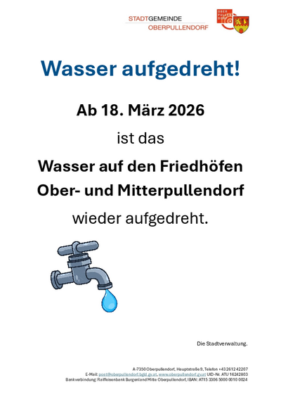 Plakat mit Termin, Abbildung Wasserhahn Plakat mit Termin, Abbildung Wasserhahn