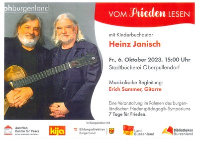 Plakat mit Foto Heinz Janisch und Termin