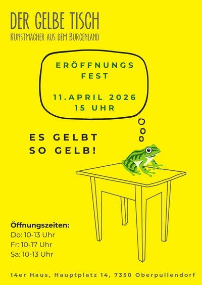 gelbes Plakat mit Termin und Details gelbes Plakat mit Termin und Details