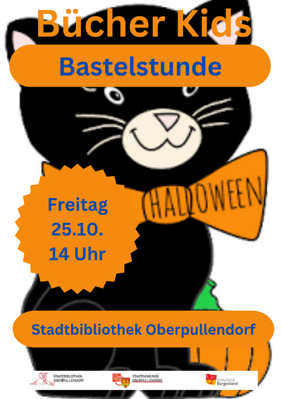 [Translate to Ungarisch:] Plakat mit schwarzer Katze, Termin und Details in orangener Schrift