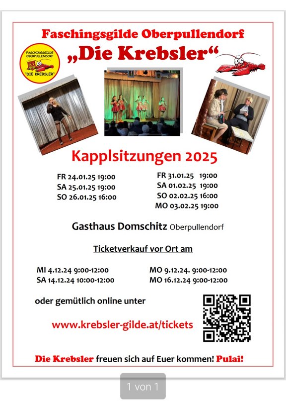 Plakat mit Terminen und Infos