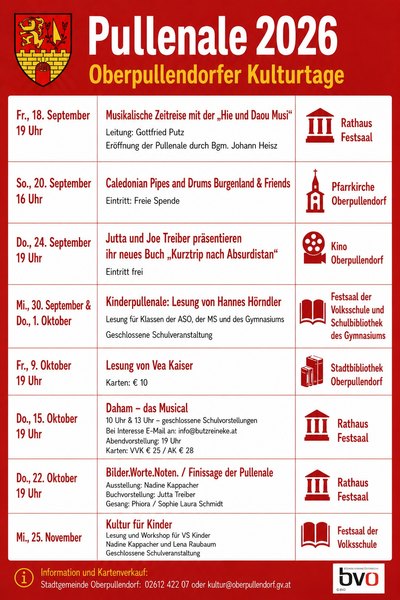 Plakat mit allen Terminen und Details mit rotem Rahmen Plakat mit allen Terminen und Details mit rotem Rahmen