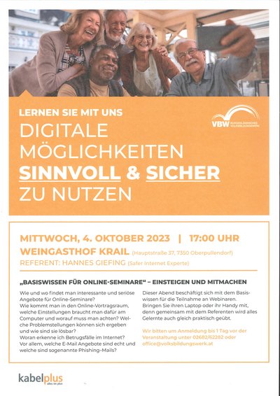 Plakat mit Termin und Details