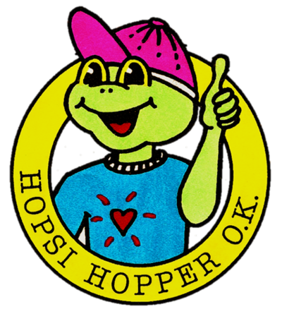 [Translate to Ungarisch:] Logo Hopsi Hopper Frosch